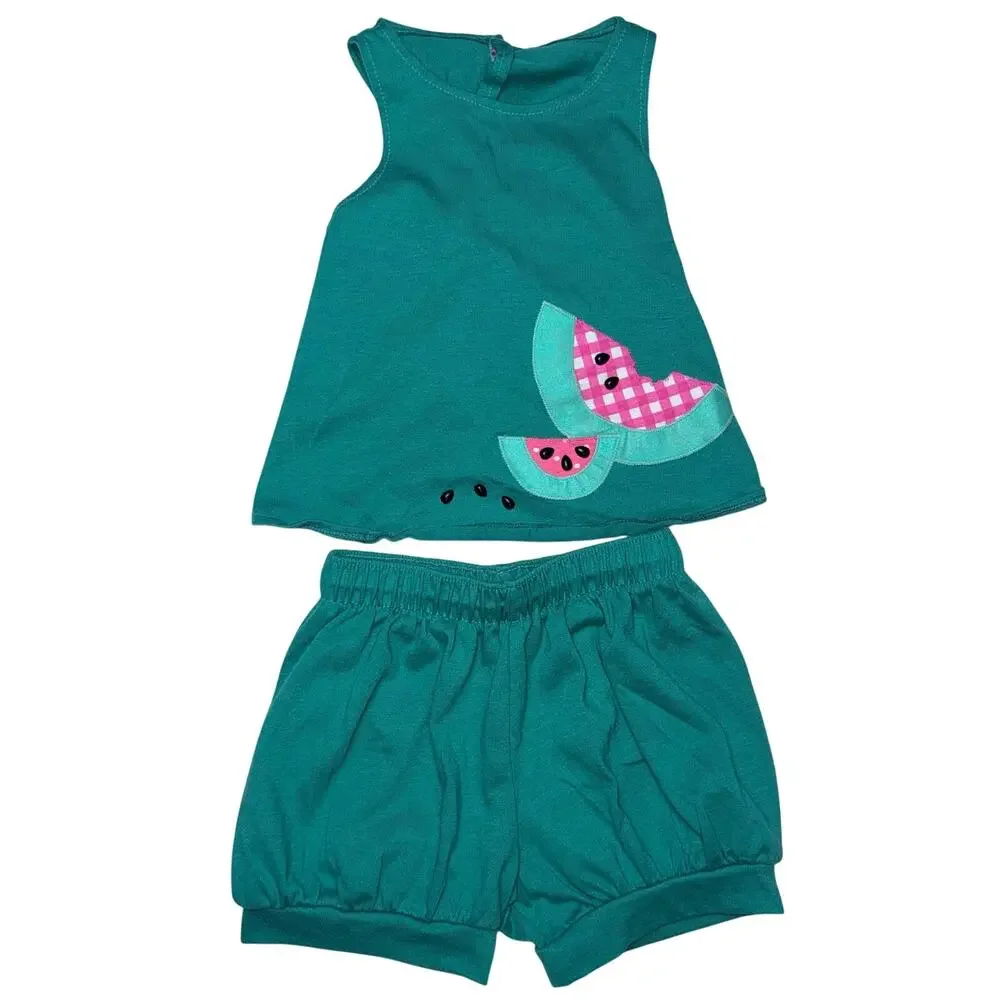 Chocolate Soup size XL (2T) green watermelon set
